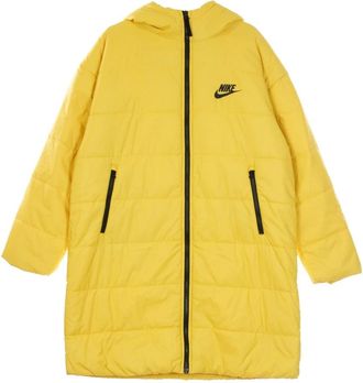 Nike Lange Sportswear Core Parka - Dames - Regenjassen - Geel - S - Polyester - Fitness