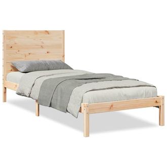 Berkfield Home Extra Long Bed Frame without Mattress 90x210 cm Solid Wood in Light Tan