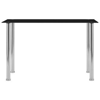 Berkfield Home Dining Table Black 120x60x75 cm Tempered Glass | Size: 120 x 60 x 75 cm