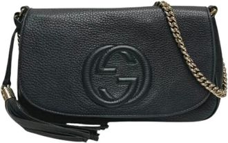 Gucci Pre-owned Cross Body Bags, female, Black, Size: ONE SIZE Pre-owned Leather gucci-bags
