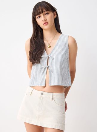 Twik Womens Printed tie-front cami