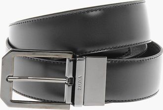 Ermenegildo Zegna Cintura Reversibile in Pelle e Pelle Martellata Ermenegildo Zegna