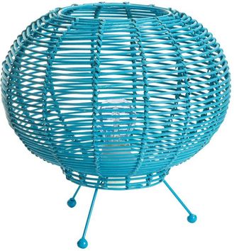 Lussiol 233744 Poster, Lampada Decorativa, Rattan Blu Turchese, &oslash; 30 x h 26 cm - Lussiol
