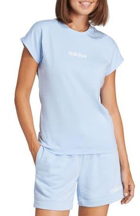 adidas Linear Logo Graphic T-Shirt in Glow Blue/White at Nordstrom Rack, Size X-Small