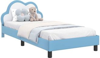 vidaXL Estructura De Cama Con Cabecera Azul 90 X 190 Cm Pu Vidaxl