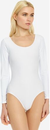 Leveret Womens Long Sleeve Leotard in White at Nordstrom, Size X-Small
