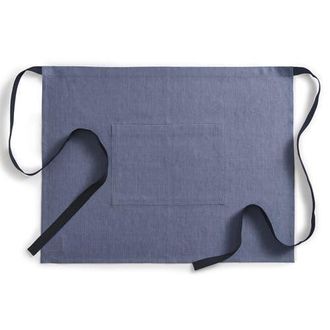 Solino Home Linen Apron 21 x 27 Inch for Dining Table, Holiday and Everyday Table Decor - Classic Linen Bistro Apron in Grey /Black at Nordstrom