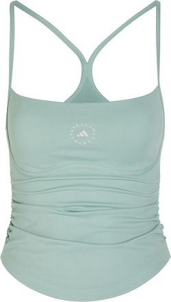 Stella McCartney Adidas X Stella Mccartney Studio Logo Cropped Stretch-jersey top - Light Blue - S (UK8-10 / S)