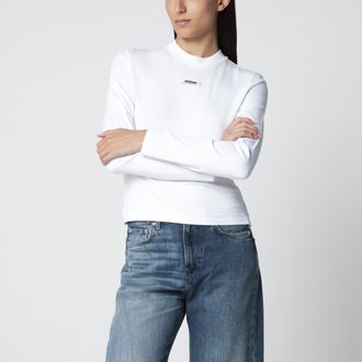 Jacquemus Le Gros Grain long-sleeve stretch cotton T-shirt in white