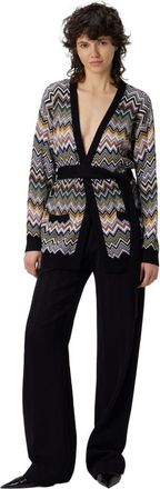 Missoni Relaxed Fit Cardigan With Belt And Chevron Pattern in Multicoloured at Nordstrom, Size 42 It