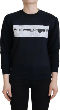 Philippe Model Zwarte Katoenen Sweater met Print - Dames - Sweatshirts - Zwart - XS - Katoen - Hoodies & sweatvesten