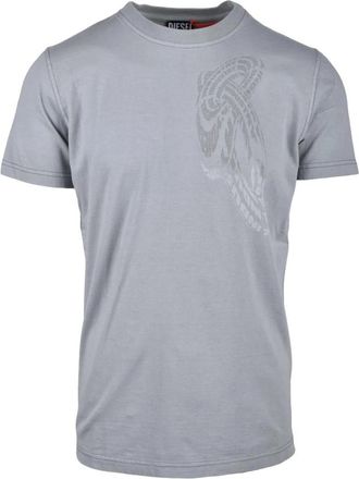 Diesel Katoenen T-shirt - Heren - T-shirts - Grijs - S - Katoen - Tops