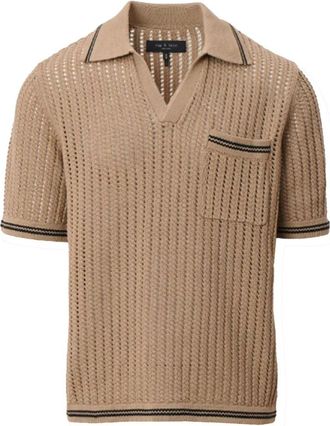 Rag & Bone Rag Bone T-shirt en Polo Beige - Heren - V-hals truien - Beige - S - Truien & Vesten