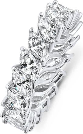 Pompeii3 4 Ct Marquise Cut Designer Diamond Eternity Wedding Ring 14k Gold Lab Grown