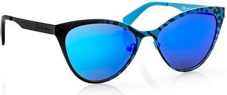 Italia Independent II 0022T 027.000 Womens Sunglasses Blue Size 55