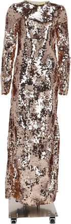 Paco Rabanne Gold Sequin Tailored-Fit Polyester Maxi Dress