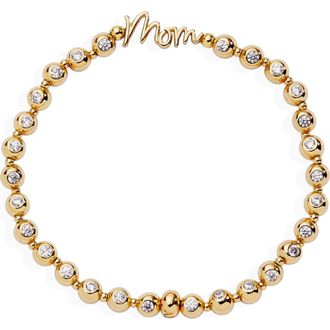 Alex and Ani Mom Elongated Crystal Stretch Bracelet in Gold at Nordstrom