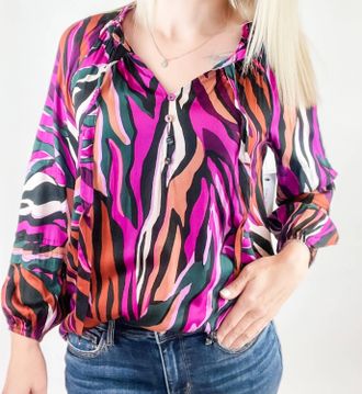 Tribal Printed Blouse In Pink
