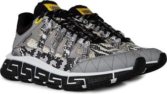 Versace Grey Python Print Trigreca Sneakers Size 40.5