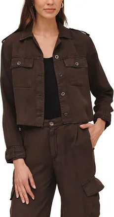 Bella Dahl Cropped Utility Jacket in Dark Roast at Nordstrom, Size X-Small