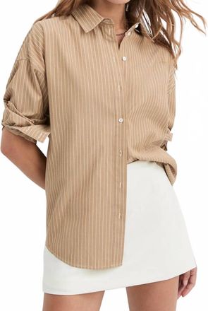 Favorite Daughter The Ex-Boyfriend Shirt In Oatmeal Stripe