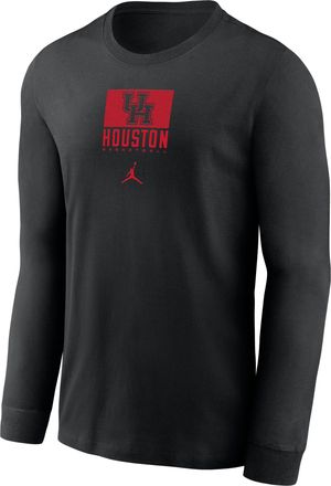 Nike Jordan Mens Houston Basketball Legend Jordan Brand Dri-FIT College Long-Sleeve T-Shirt in Black | IV8599-010