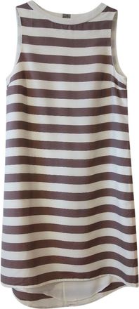 Brunello Cucinelli High-Low Striped A-Line Dress Size S