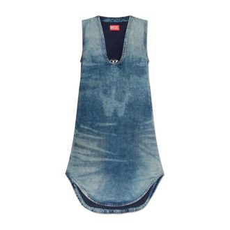 Diesel Dames, Jurken, Blauw, Maat: 2XS Katoen
