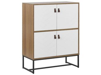 Beliani Armario marr&oacute;n claro blanco