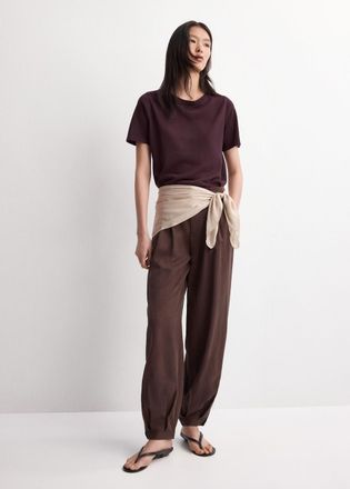 Mango Pullover maglia maniche corte vino - Donna - XXS - MANGO