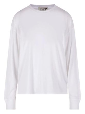 TWP T-shirt girocollo a maniche lunghe - Bianco