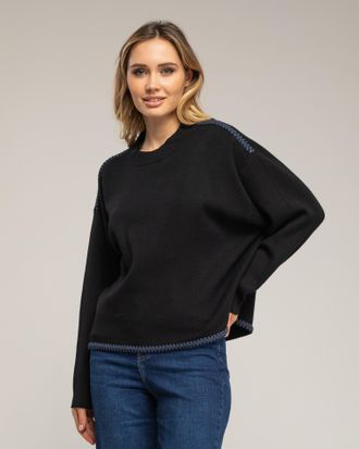 Tantra Oversized gebreide trui met stikseldetails aan de zoom en op de schouders