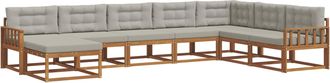 vidaXL Conjunto De Sof&aacute;s De Exterior 8 Uds. Gris Natural Y Claro Vidaxl