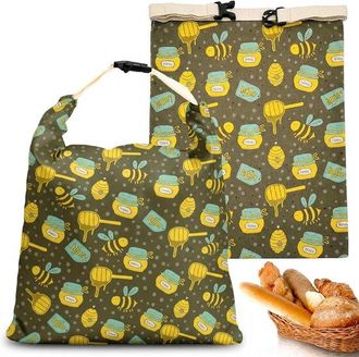 OEM Paquete De 2 Bolsas De Pan De Cera De Abeja, Bolsa De Pan Reutilizable De 43 X 33 Cm, Transpirable Y Lavable Para Cocina Y Panader&iacute;a