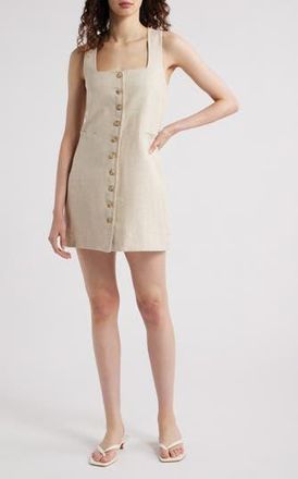 Faithfull The Brand Jaques Linen Minidress in Natural at Nordstrom Rack, Size Small