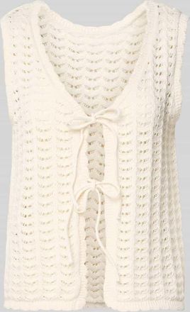 Ichi Strickweste mit Schn&uuml;rung Modell DOSIA in Beige, Gr&ouml;&szlig;e XXL