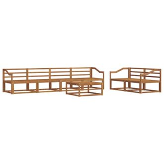 vidaXL Conjunto De Sof&aacute;s De Exterior 7 Pcs Natural Vidaxl
