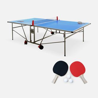 Sweeek Mesa De Ping Pong Exterior Plegable Con 2 Raquetas Y 3 Pelotas, 274cm