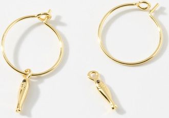Simons Womens Mini-sardine Hoop Earrings