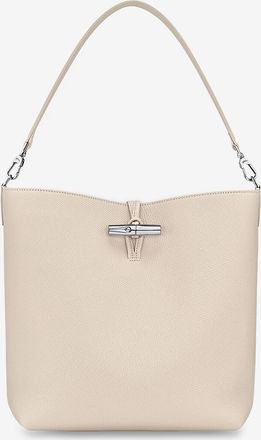 Longchamp Schultertasche aus genarbtem Leder Le Roseau M