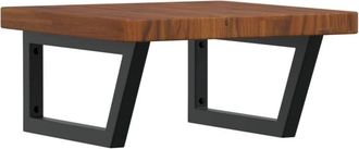 vidaXL Basin Shelf Wall Mounted Steel and Solid Wood Oak vidaXL