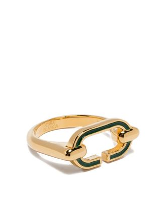 Casablanca C Link ring - unisex - Enamel/Brass - S - Gold