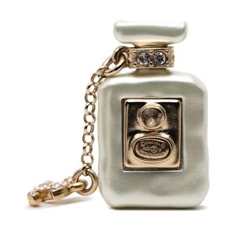 Chanel Pre-owned Accessories, female, White, Size: ONE SIZE Pre-owned Perfume Bottle Keychain