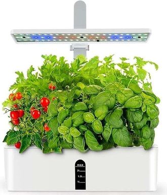 Elle Sistema De Cultivo Hidrop&oacute;nico Trywise, Jard&iacute;n Inteligente De 9 M&oacute;dulos Con Luz Led De Altura Ajustable, Temporizador Autom&aacute;tico, Alarma De Falta De A