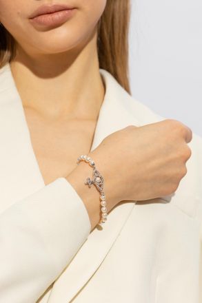Vivienne Westwood Olympia Bracelet With Logo, Womens, Silver