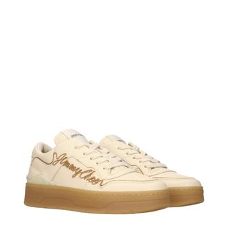 Jimmy Choo London Leather Low-Top Sneaker - Beige