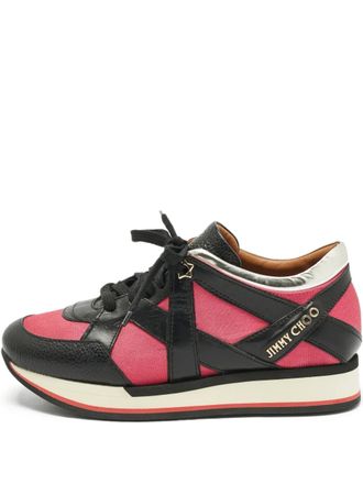 Jimmy Choo London panelled lace-up sneakers - Black