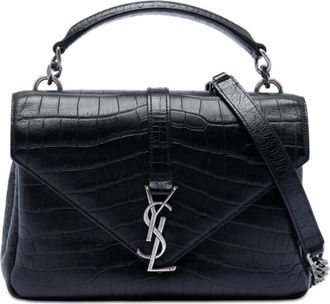 Saint Laurent Pre-owned Saint Laurent Medium Croc Embossed Leather College Satchel Ladies JUJQVX8D14Z8ZQSU