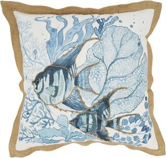 Saro Lifestyle Outdoor Fish Pillow