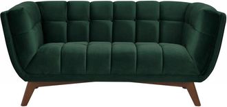 Rendez-Vous D&eacute;co Rendez-vous D&eacute;co - Sof&aacute; De 2 Plazas En Terciopelo Verde Oscuro - Mona